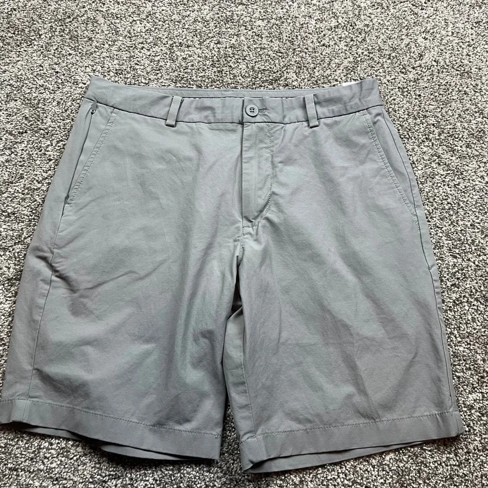 Vineyard Vines Jim Nantz Golf Shorts Mens 32 Gray Stretch Flat Front Performance